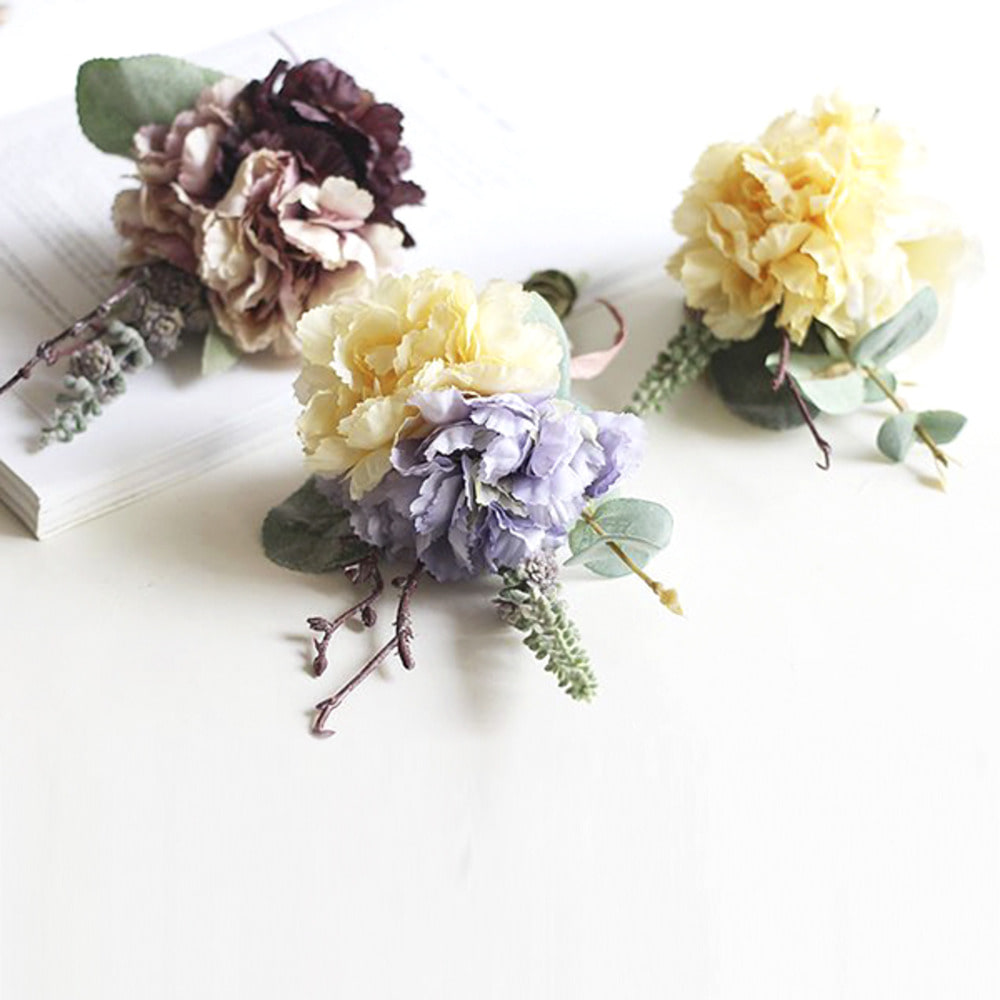 카네이션 코사지 장식 꽃 다발 조화 부케 (3color)